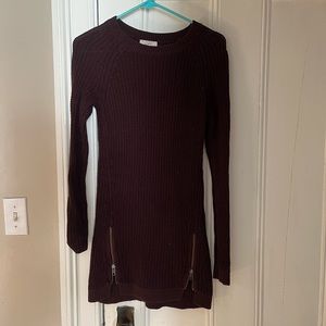 Loft XS sweater dress . Dark burgundy color